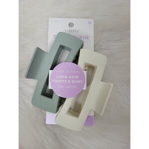 Gimme Beauty Thick Hair Claw Clip 2ct Sage Green/Cream